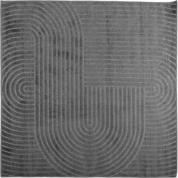 Tappeti Per Zone Giorno Vidaxl Huarte Antracite 240 X 240 Cm Poliestere-image