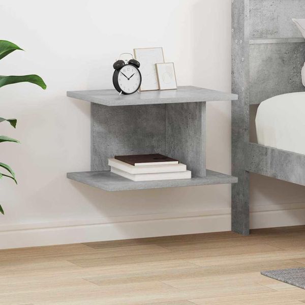 Maison Exclusive - Comodino In Cemento Grigio 40 X 30 X 25 Cm Materiale Ligneo-image