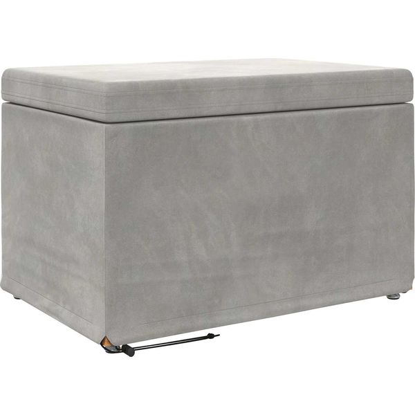Vidaxl Sgabello Grigio Chiaro 60 X 40 X 40 Cm Velluto E Legno Ingegnerizzato-image