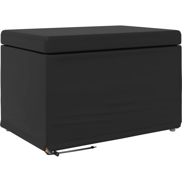 Vidaxl Sgabello Nero 60 X 40 X 40 Cm In Pelle Finta E Legno Ingegnerizzato-image