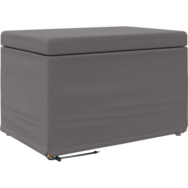 Vidaxl Sgabello Grigio 60 X 40 X 40 Cm In Pelle Finta E Legno Ingegnerizzato-image