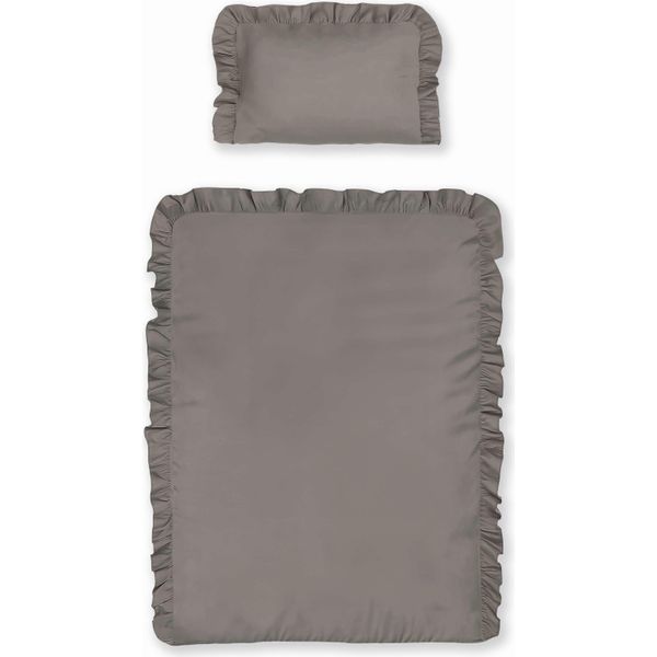 Detexpol Biancheria Da Letto In Cotone 100X135 Grigio Scuro Per Bambini In Tinta Unita Con Volant Mayamoo 35-image