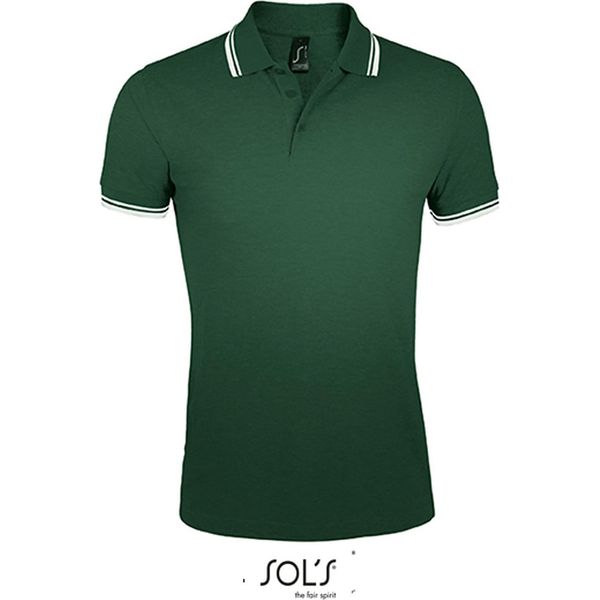 Sols 00577 | Polo Da Uomo Pasadena - Colore: Verde Bosco/Bianco - Taglia: L-image