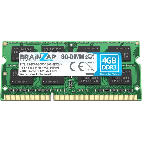 Brainzap 4 Gb Di Memoria Ram DDR3 SO-DIMM PC3-14900S 2Rx8 1866 Mhz 1,5 V CL13 Per Notebook-image