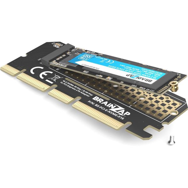 Brainzap M.2 M2 Nvme Ssd A PCI-E Pci-Express Pcie 3.0 X16 Scheda Convertitore M, Chiave M+B-image