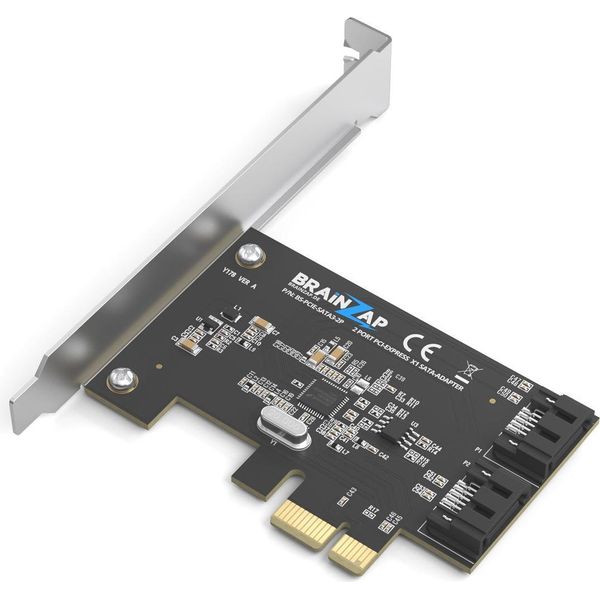 Brainzap Scheda Di Espansione Da 2 Porte Pcie X1 A Sata Iii / Sata 3 6 Gbit/S Pci-Express PCI-E Asmedia ASM1061-image