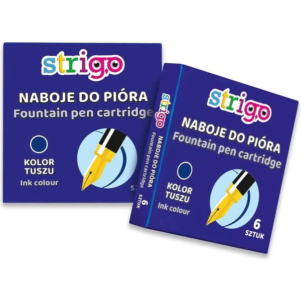 Strigo - Cartucce Per Penna Stilografica Blu (6 Pezzi, Ricarica Corta)-image