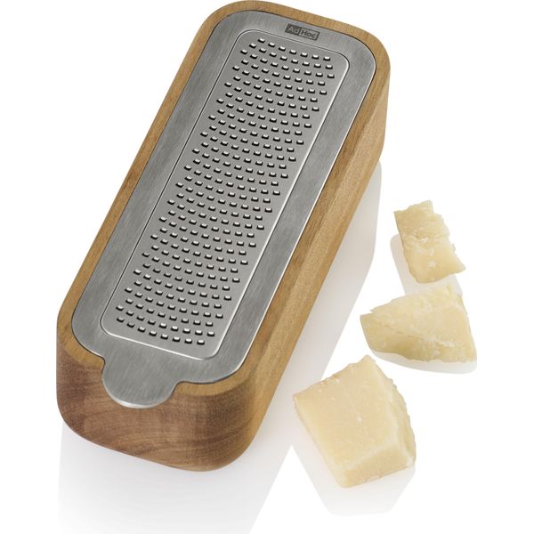 Grattugia Fine Da Tavolo Adhoc GG31 Per Parmigiano, Spezie, Noci E Molto Altro. Cutnserve, Acciaio Inox | Legno Di Acacia-image