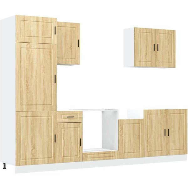 Vidaxl Set Di Mobili Da Cucina 7 Pezzi Porto Sonoma In Legno Di Quercia-image