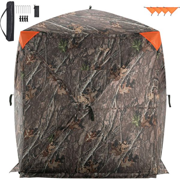 Succebuy Tenda Da Caccia Trasparente A 270°, Tenda Pop-Up Per Cervi Da 1-2 Persone Con Borsa Per Il Trasporto, Tenda Portatile, 3 Finestre Orizzontali Per La Caccia Al Tacchino E Al Cervo, Materiale Mimetico-image