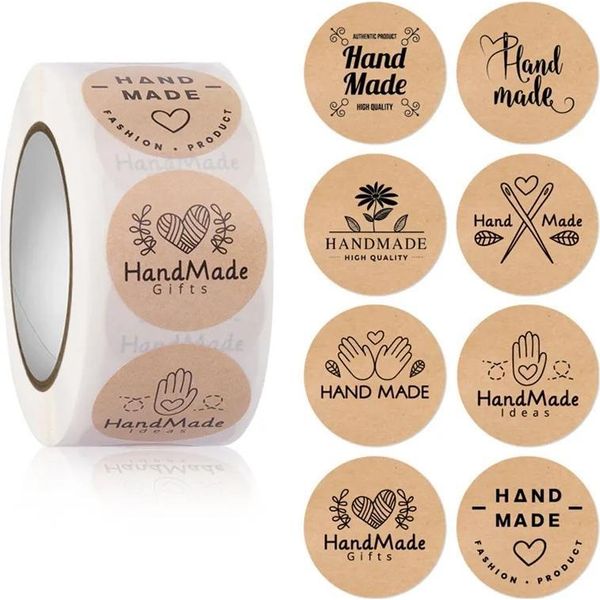 Adesivi Decorativi Etichette Autoadesive Hand Rotolo Da 500 Pezzi-image