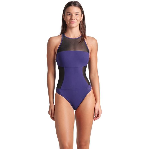 Costume Da Bagno Arena Mesh Panels Per Donna, Colore:Nero, Taglia:36-image