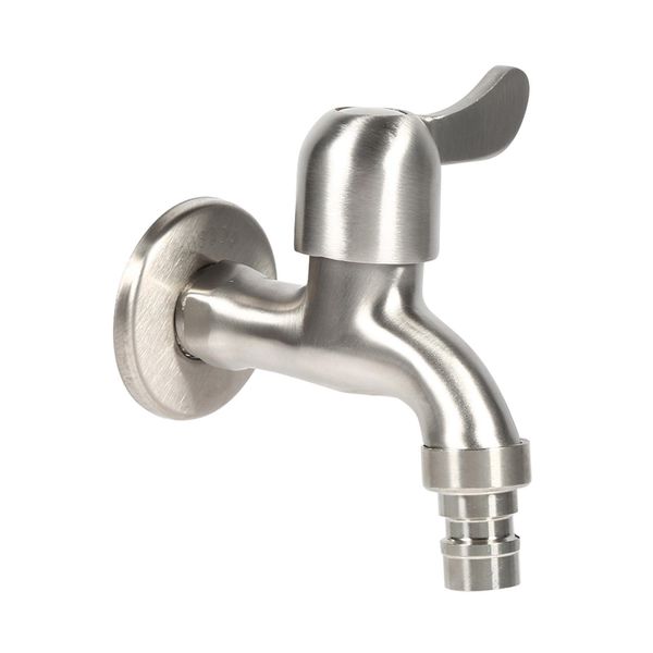 G1/2'' Rubinetto Vasca Lavatrice 304 Acciaio Inox Cromo Rubinetto Clod (Bocca Affilata)-image