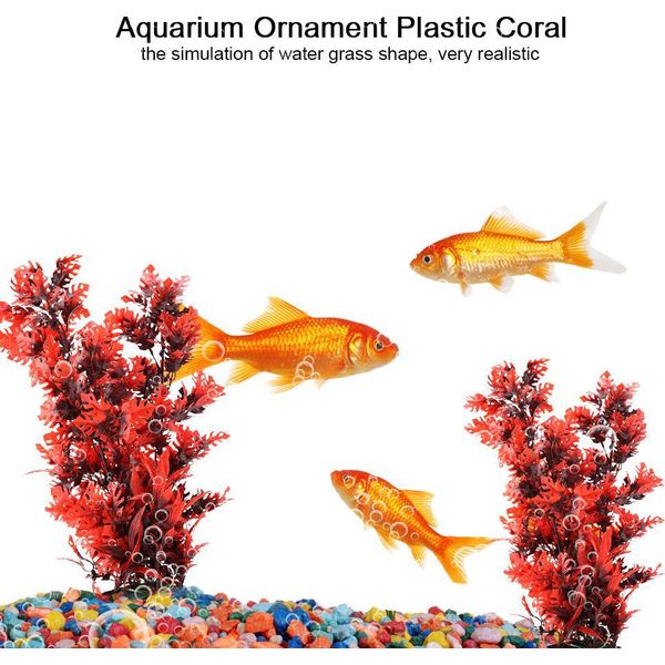 Ftvogue Acqua Pianta Plastica Artificiale Simulazione Acquatica Verde Erba Acquario Decorazione Ornamento (02)-image