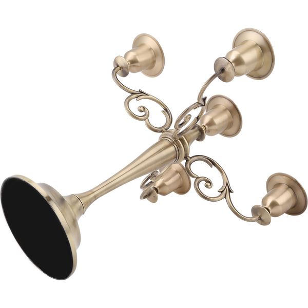 Portacandele In Lega Con 5 Bracci, Candelabro In Stile Europeo, Candeliere Da Matrimonio, Decorazione Per La Casa, Bronzo-image