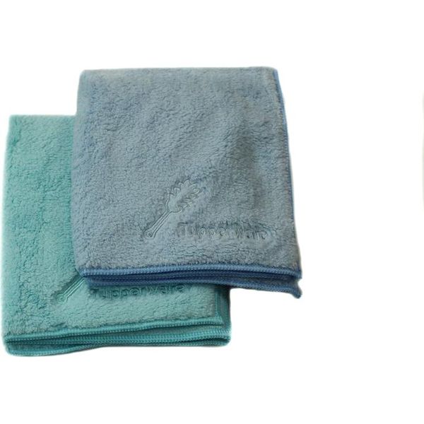 Tupperware Faserpro Panno Di Pulizia Senza Polvere Azzurro + Menta In Materiale Riciclato + Panno Di Risciacquo-image