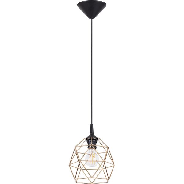 Lampada A Sospensione Triom 20 Oro 1Xe27 15W Acciaio 85X20X20Cm Sollux Lighting-image