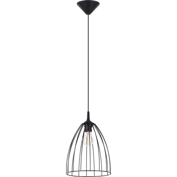Lampada A Sospensione Ritz Nero 1Xe27 15W Acciaio 92X23X23Cm Sollux Lighting-image
