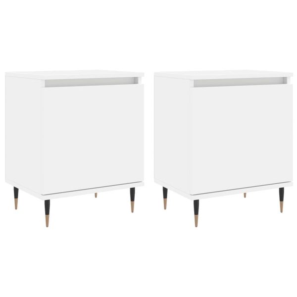 Syfax™ Comodini 2 Pz Bianchi 40X30X50 Cm In Legno Multistrato-image