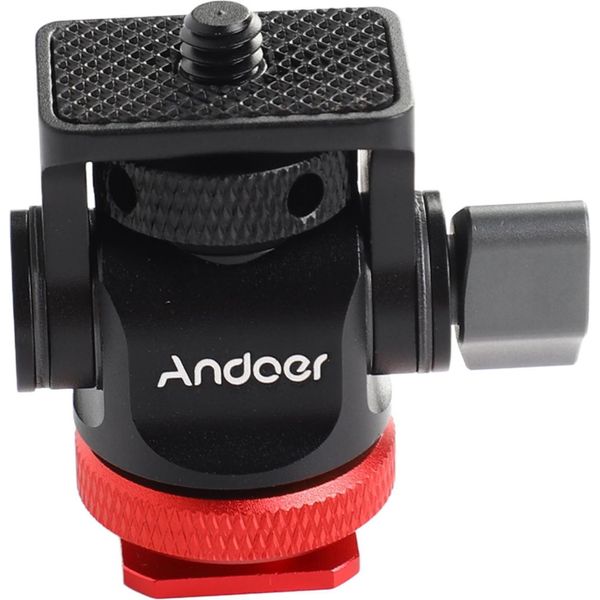 Testa Del Treppiede Per L'attacco Della Fotocamera Adattatore Per Slitta Fredda Vite In Lega Di Alluminio Da 1/4 Di Pollice Per Il Montaggio Del Microfono Flash Luce Di Riempimento A Led-image