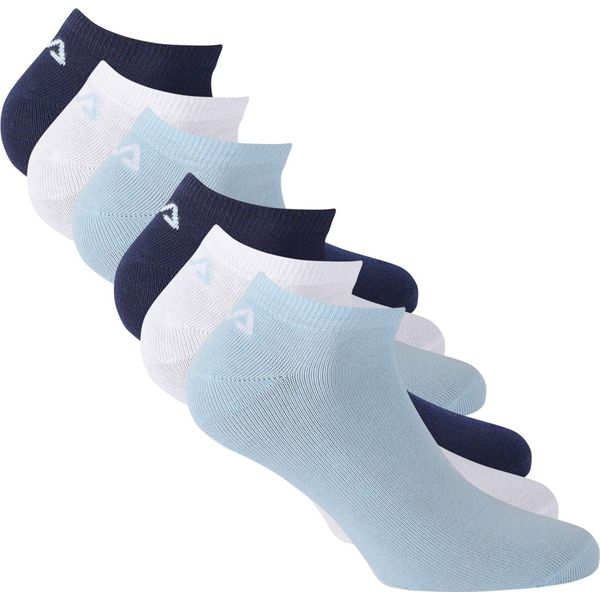 Fila Calzini Da Ginnastica Unisex, Confezione Da 6 - Invisibili, Calzini Corti, Logo (2X 3 Paia) Sky 35-38-image