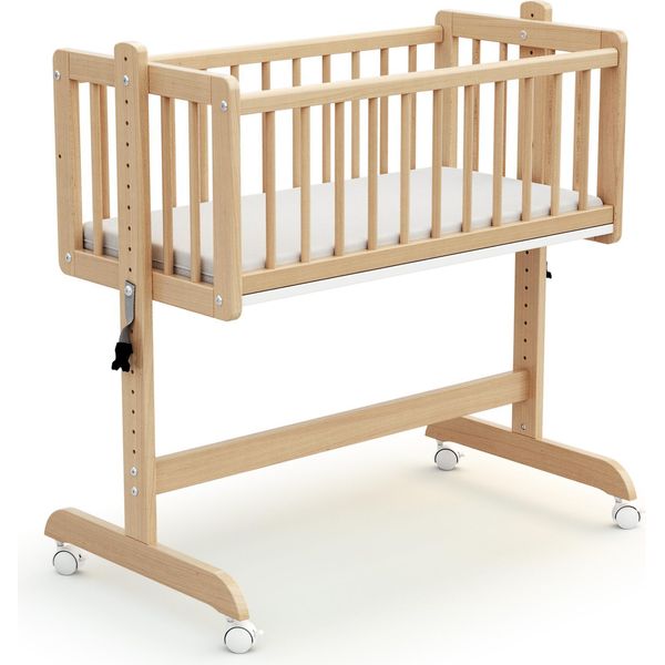 AT4 - Culla Co-Sleeping Evolutiva Essentiel Legno - Faggio Verni - 40 X 80 - 88 X 52 X 90 Cm-image