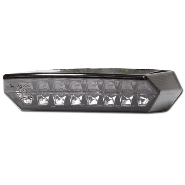 Fanale Posteriore Moto Teramo A Led Colorato Con Illuminazione Targa, Omologato E-image
