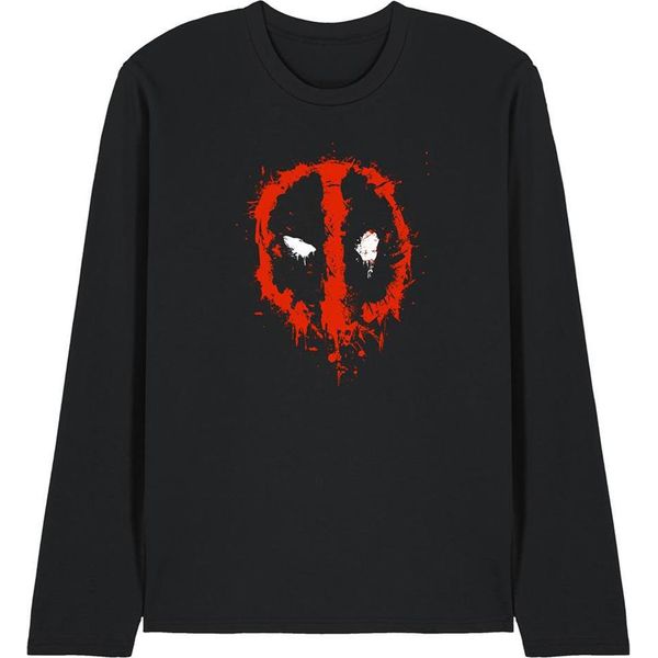 Deadpool - Maglietta Uomo/Donna Unisex, Logo, Manica Lunga TV28596 (Xxl) (Nero)-image