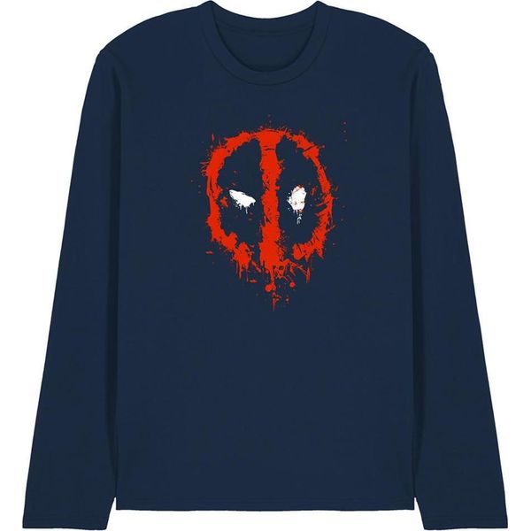 Deadpool - Maglietta Da Uomo/Donna Unisex, Logo, Manica Lunga TV28596 (Xxl) (Navy)-image