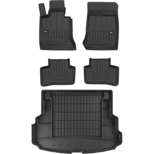 Set Di Tappetini E Fodere Per Il Bagagliaio Omac Per Mercedes Glk X204 2008-2015 In Gomma 5X-image