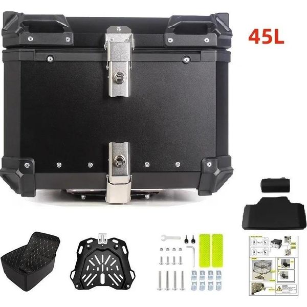 Box Posteriore Per Moto, Alluminio Cnc, Design Impermeabile, 45L-image