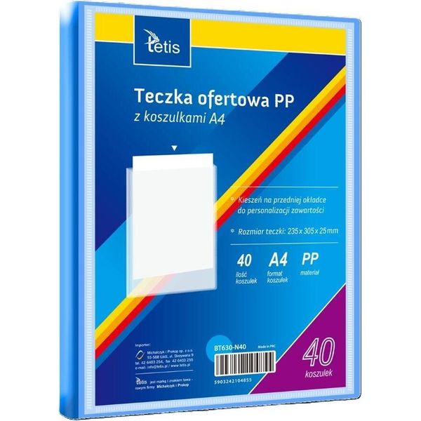 Cartella A4 Pp + 40 Tasche Blu-image