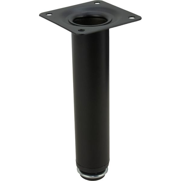 Gambe Regolabili Per Mobili In Nero Opaco, Altezza 15 Cm - Eleganti Gambe Rotonde In Metallo Per Un Design Moderno, Ideali Per Divani, Poltrone E Cassettiere.-image