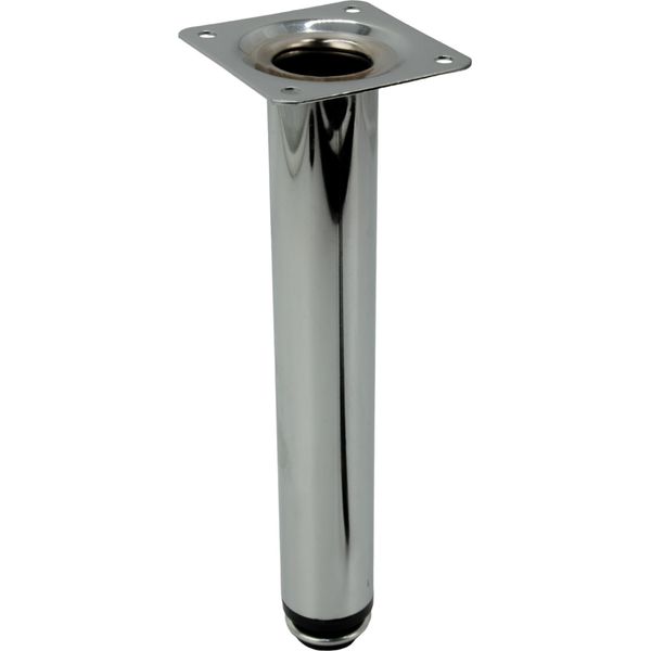 Gambe Regolabili Per Mobili In Argento, Altezza 20 Cm, Design Minimalista, Forma Rotonda, Ideale Per Interni Moderni. Acciaio Cromato Di Alta Qualità Con Superficie Lucida.-image