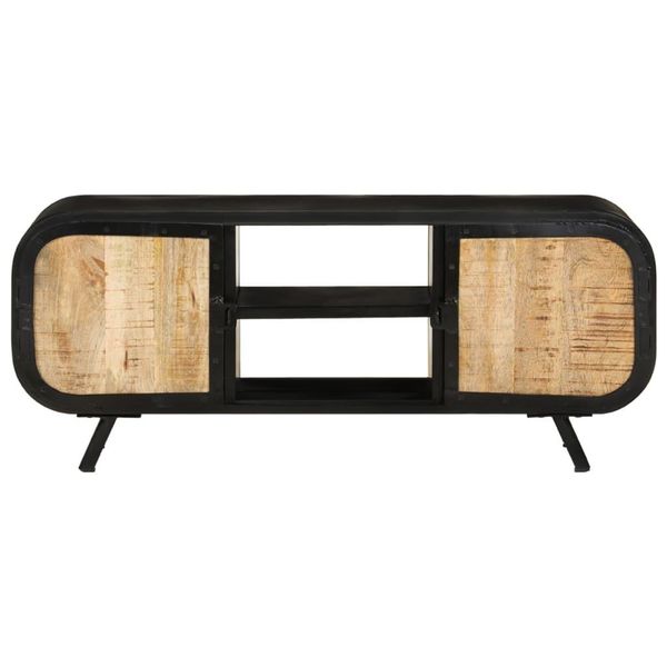 Syfax™ Mobile Porta Tv 110X30X45 Cm In Legno Massello Di Mango Grezzo-image
