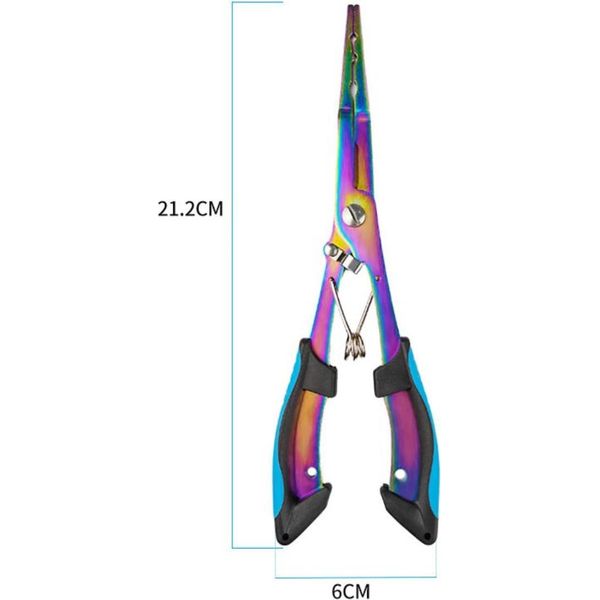 Inf Pinze Da Pesca Multifunzione Arcobaleno In Lega Di Titanio - Tagliafilo, Rimuovi Ami Blu-image
