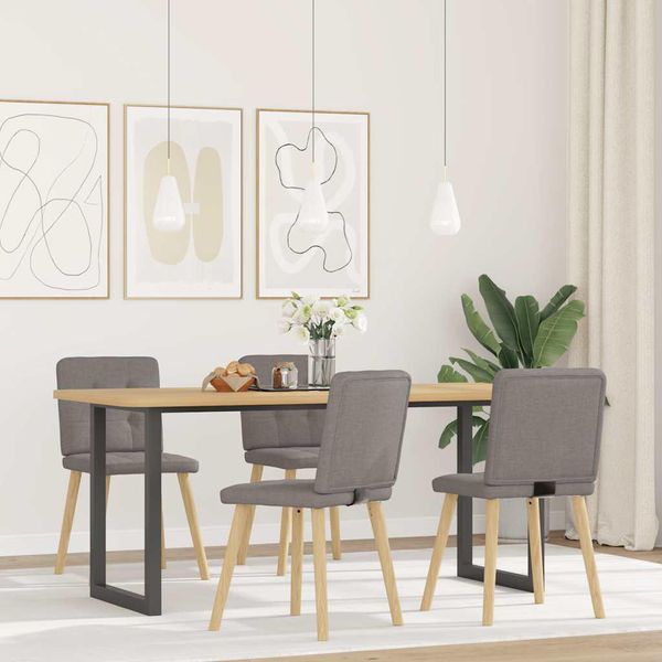 Syfax™ Sedie Da Pranzo 4 Pz Tortora In Tessuto-image