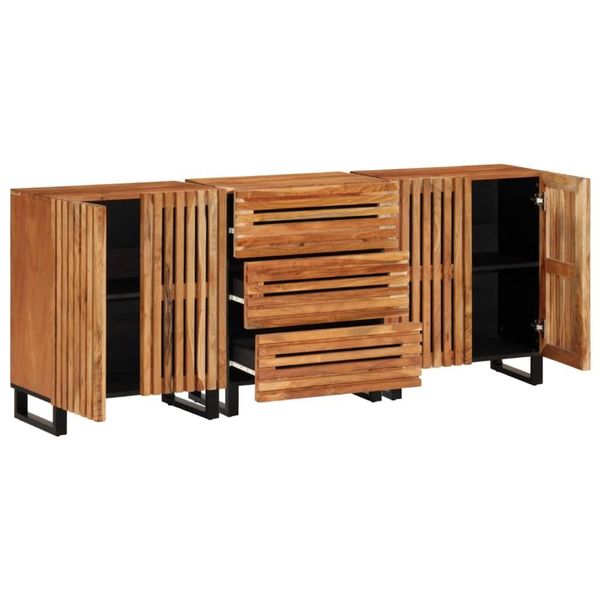 Syfax™ Credenze 3 Pz 60X34X75 Cm In Legno Massello Di Acacia-image