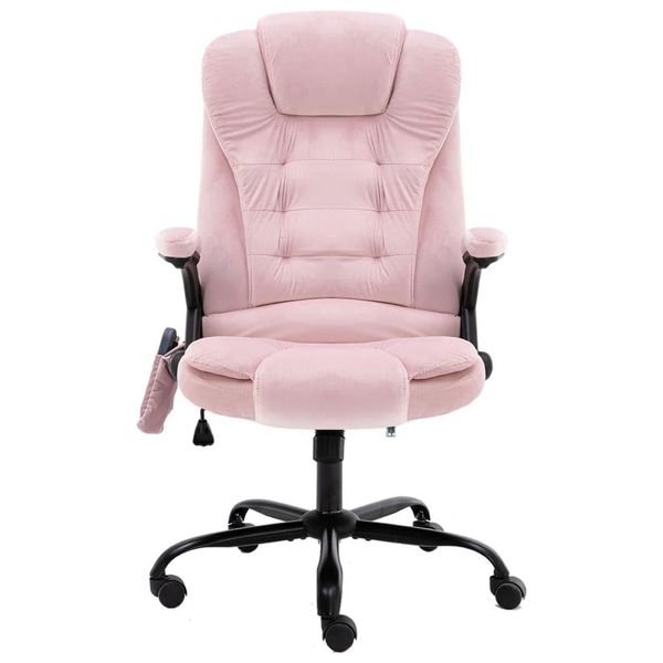 Syfax™ Sedia Da Ufficio Massaggiante Rosa In Velluto-image