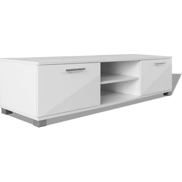 Syfax™ Mobile Porta Tv Bianco Lucido 120X40,5X35 Cm-image