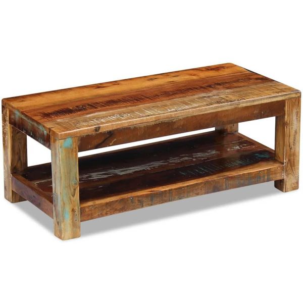 Syfax™ Tavolino Da Caffè In Legno Massello Di Recupero 90X45X35 Cm-image