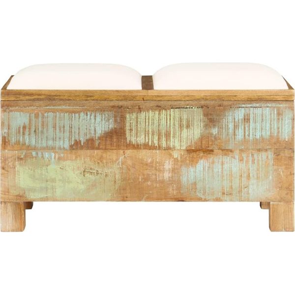 Syfax™ Cassapanca In Legno Massello Di Recupero 80X40X40 Cm-image