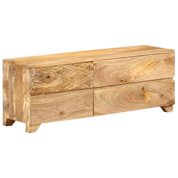 Syfax™ Mobile Porta Tv In Legno Massello Di Mango 110X30X40 Cm-image