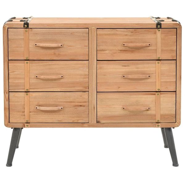 Syfax™ Cassettiera In Legno Massello Di Abete 91X35X73 Cm-image