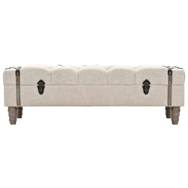 Syfax™ Cassapanca In Legno Massello E Acciaio 111X34X37 Cm-image