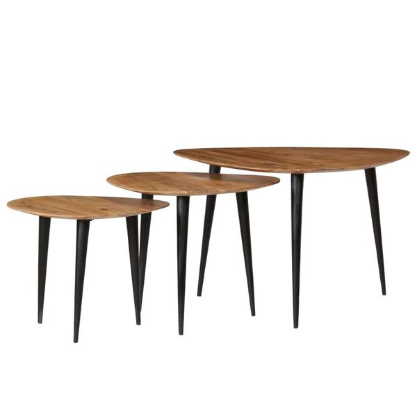 Syfax™ Set Tavolini Da Salotto 3 Pz In Legno Massello D'acacia-image