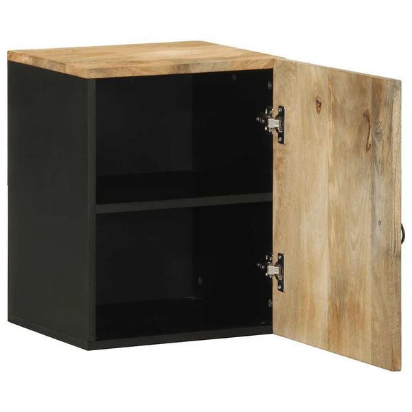 Syfax™ Mobile Pensile Da Bagno Nero 38X33,5X48 Cm Legno Massello Mango-image