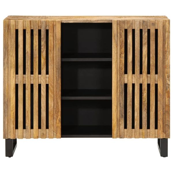 Syfax™ Credenza 90X34X75 Cm In Legno Massello Di Mango Grezzo-image