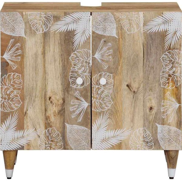 Syfax™ Mobile Lavabo Da Bagno 62X33X58Cm In Legno Massello Di Mango-image