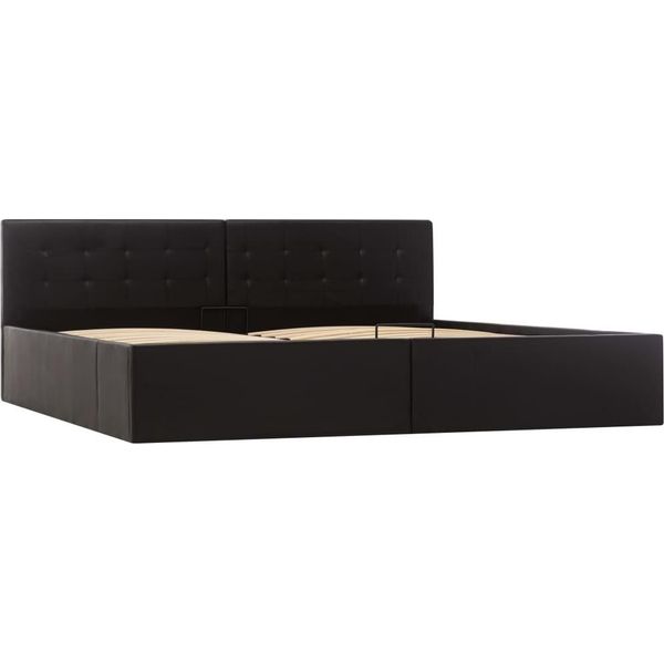 Syfax™ Giroletto Con Contenitore Idraulico Nero Pelle Finta 180X200Cm-image